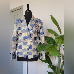 Metallic patchwork blazer